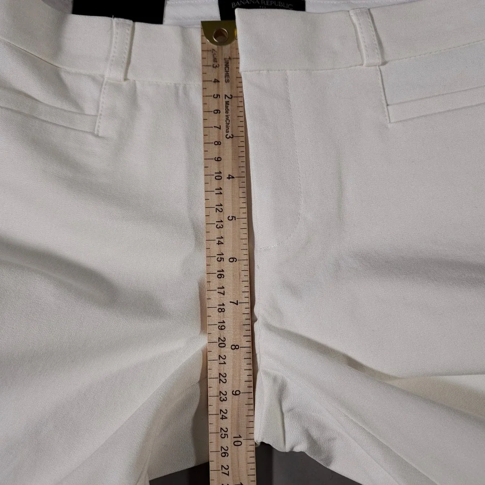 Banana Republic Sloan Crop Pants Womens 4P White Petite Stretch Trousers New - Picture 5 of 8